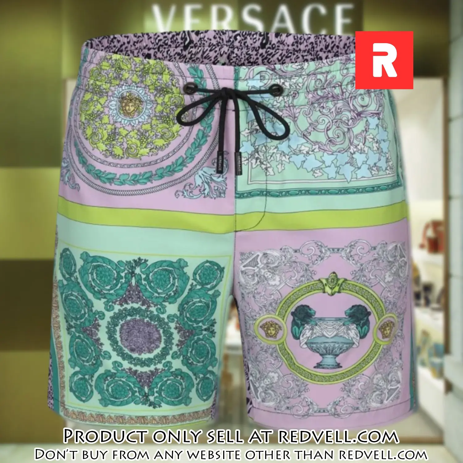 Versace 3d luxury new all over print shorts pants for men rv4630506